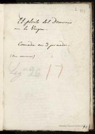 El pleito del demonio con la virgen : comedia en tres jornadas. Inc.: En una duda cruel ... Exp.: perdonad a tres ingenios