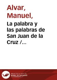 La palabra y las palabras de San Juan de la Cruz