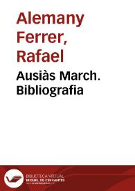 Ausiàs March. Bibliografia