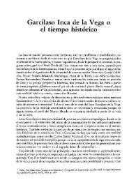 Garcilaso Inca de la Vega o el tiempo histórico