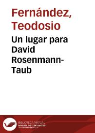 Un lugar para David Rosenmann-Taub