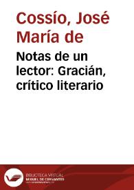 Gracián, crítico literario