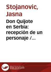 Don Quijote en Serbia: recepción de un personaje