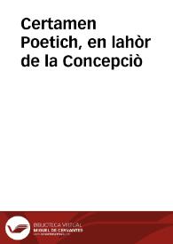 Certamen Poetich, en lahòr de la Concepciò