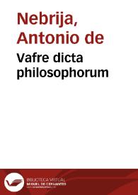 Vafre dicta philosophorum