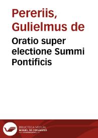 Oratio super electione Summi Pontificis