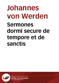 Sermones dormi secure de tempore et de sanctis