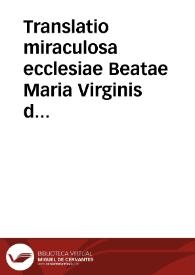 Translatio miraculosa ecclesiae Beatae Maria Virginis de Loreto