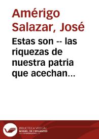 Estas son -- las riquezas de nuestra patria que acechan los extranjeros : ¡toda la juventud española unida en su defensa!