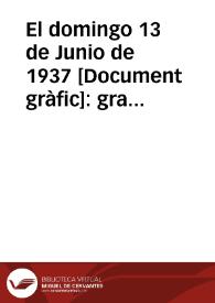 El domingo 13 de Junio de 1937 : gran concentración provincial de mujeres antifascistas. Contra la invasión extranjera