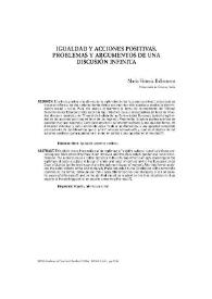 Igualdad y acciones positivas. Problemas y argumentos de una discusión infinita