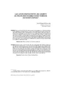 Las leges irritantes en De Legibus de Francisco Suárez como normas de competencia
