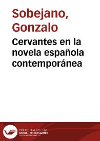 Cervantes en la novela española contemporánea