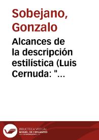 Alcances de la descripción estilística (Luis Cernuda: 