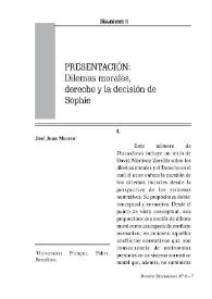 Presentación: dilemas morales, derecho y la decisión de Sophie