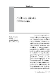 Presentación. Sección II: Problemas abiertos [Discusiones, núm. 8 (2008)]