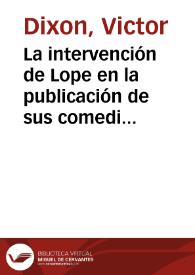 La intervención de Lope en la publicación de sus comedias