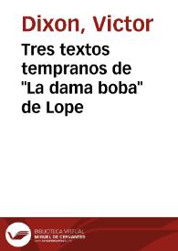 Tres textos tempranos de 