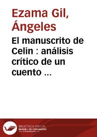 El manuscrito de Celin : análisis crítico de un cuento maravilloso galdosiano