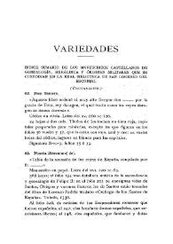 Índice sumario de los manuscritos castellanos de Genealogía, Heráldica y Órdenes militares que se custodian en la Real Biblioteca de San Lorenzo del Escorial