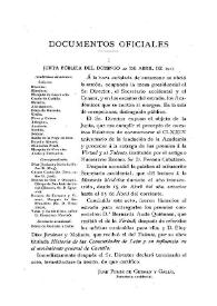 Junta pública del domingo 22 de abril de 1917