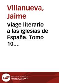 Viage literario a las iglesias de España. Tomo 10. Viage a Urgel