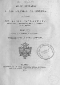 Viage literario a las iglesias de España. Tomo 19. Viage á Barcelona y Tarragona