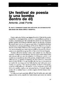 Un festival de poesía : (y una bomba dentro de él)