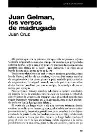 Juan Gelman, los versos de madrugada