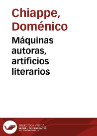 Máquinas autoras, artificios literarios