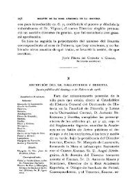 Recepción del Sr. Ballesteros y Beretta (Junta pública del domingo 2 de febrero de 1918)