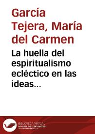 La huella del espiritualismo ecléctico en las ideas literarias de Donoso Cortés