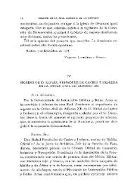 Ingreso de D. Rafael Fernández de Castro y Pedrera en la Orden Civil de Alfonso XII