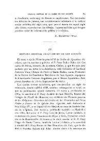 Historia general de la Orden de San Agustín