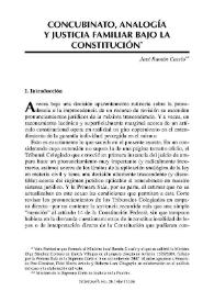 Concubinato, analogía y justicia familiar bajo la Constitución