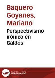 Perspectivismo irónico en Galdós