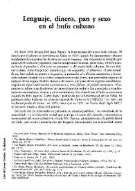 Lenguaje, dinero, pan y sexo en el bufo cubano