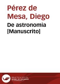 De astronomia  [Manuscrito]