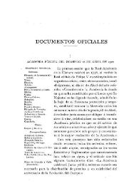 Academia pública del domingo 18 de abril de 1920