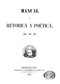 Manual de retórica y poética