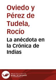 La anécdota en la Crónica de Indias