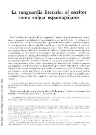 La vanguardia literaria: el escritor como vulgar espantapájaros