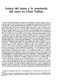 Acerca del ritmo y la conciencia del verso en César Vallejo