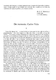 De memoria: Carlos Velo