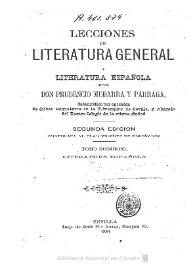 Lecciones de Literatura general y Literatura española. Tomo segundo: Literatura española