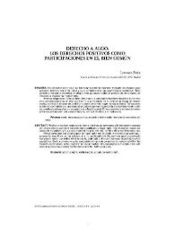 Derecho a algo: los derechos positivos como participaciones en el bien común