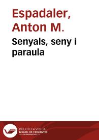 Senyals, seny i paraula