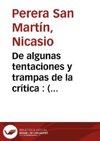 De algunas tentaciones y trampas de la crítica : (En torno al discurso crítico sobre Florencio Sánchez)