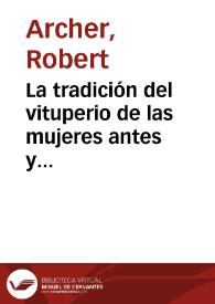 La tradición del vituperio de las mujeres antes y después de Ausiàs March