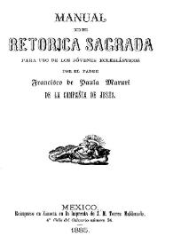 Manual de Retórica Sagrada para uso de los jóvenes eclesiásticos